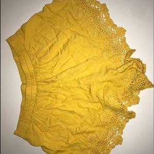 yellow flowy shorts